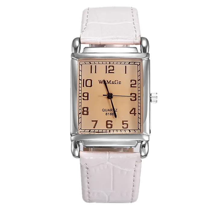 WOMAGE Watches Fashion Casual Watches Women Rectangle Watches Leather Band Quartz Watches Womens Watches reloj mujer hodinky