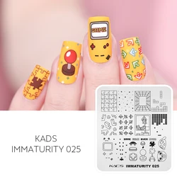 KADS Nail Art Stamp Plate Immaturity 025 Nail Stamping Plate Template Cute Game Botton Image Plate Nail Art DIY Decoration Tool