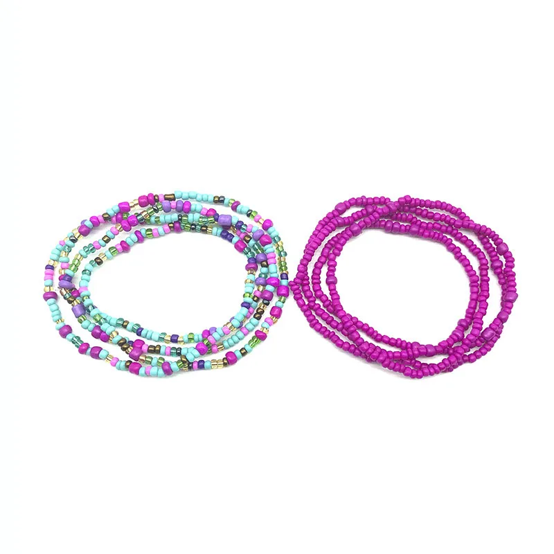 10 Chaînes De Taille Élastiques Boho Perlées – Waist Beads Colorées, Bijoux Bikini Et Corps Pour Femme Et Fille