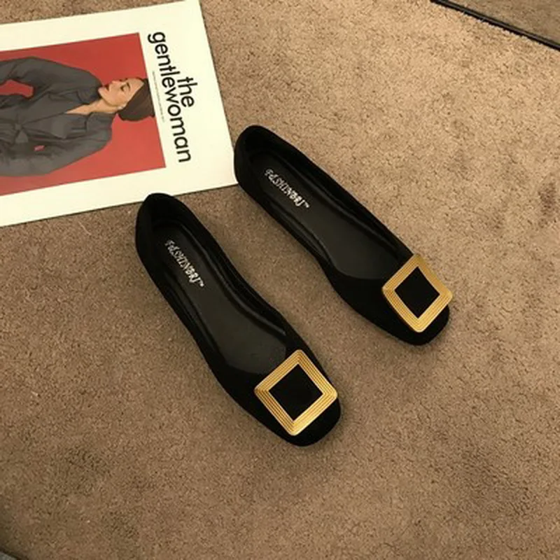 Taomengsi Casual Ladies shoes Square Head Leisure Shallow Beige Plain and Mixed Colors Comfortable Women's Shoes