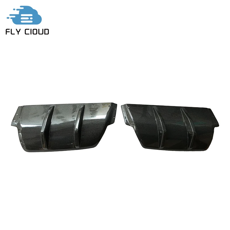 2 PCS Carbon Fiber Material Rear Spoiler Bumper Lip Chin Diffuser For VW Golf 6 R20 Car Body Kit Tuning 2010-2012