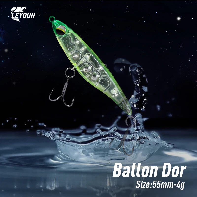 LEYDUN BALLON DOR Mini Micro Fishing lures 55mm 4g Slow Sinking Pencil Rock Fishing & Darting Hard Baits Japan Wobblers Tackles