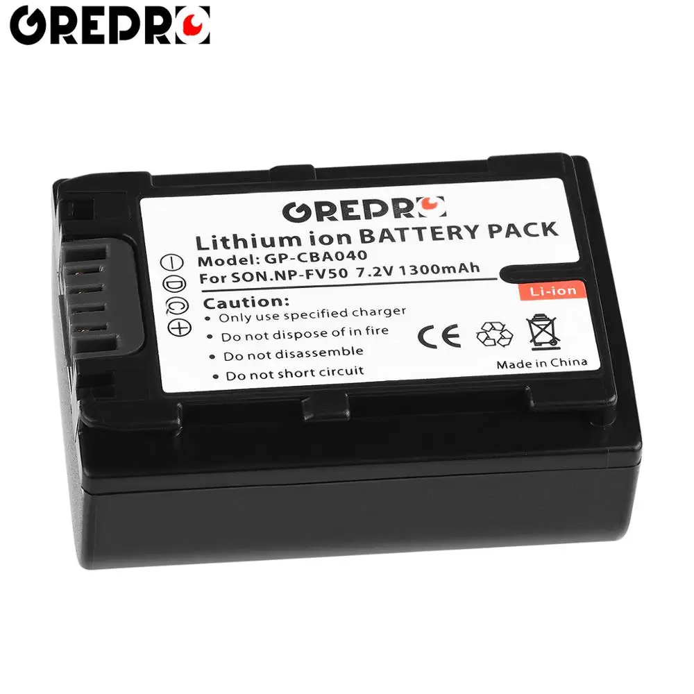 1300mAh NP-FV50 NP FV50 Battery for Sony FV50 HDR CX390 290E PJ510 820E 790E 660E XR260 CX700E PJ50E 30E SR68 CX180E VG10