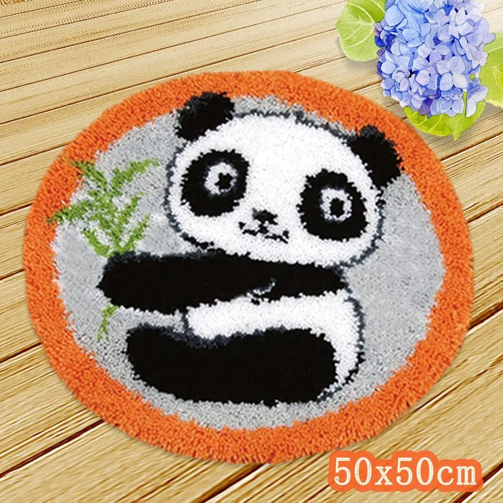 Mat Latch Hook Smyrna Knooppakket Button Cushion Kit Embroidery Carpet Cushion Animals Needlework Almofadas Do It Yourself DIY