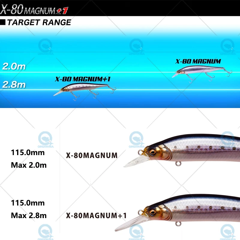 JAPAN Megabass X-80 MAGNUM+1 Sinking Max 2.8m Fishing Lure