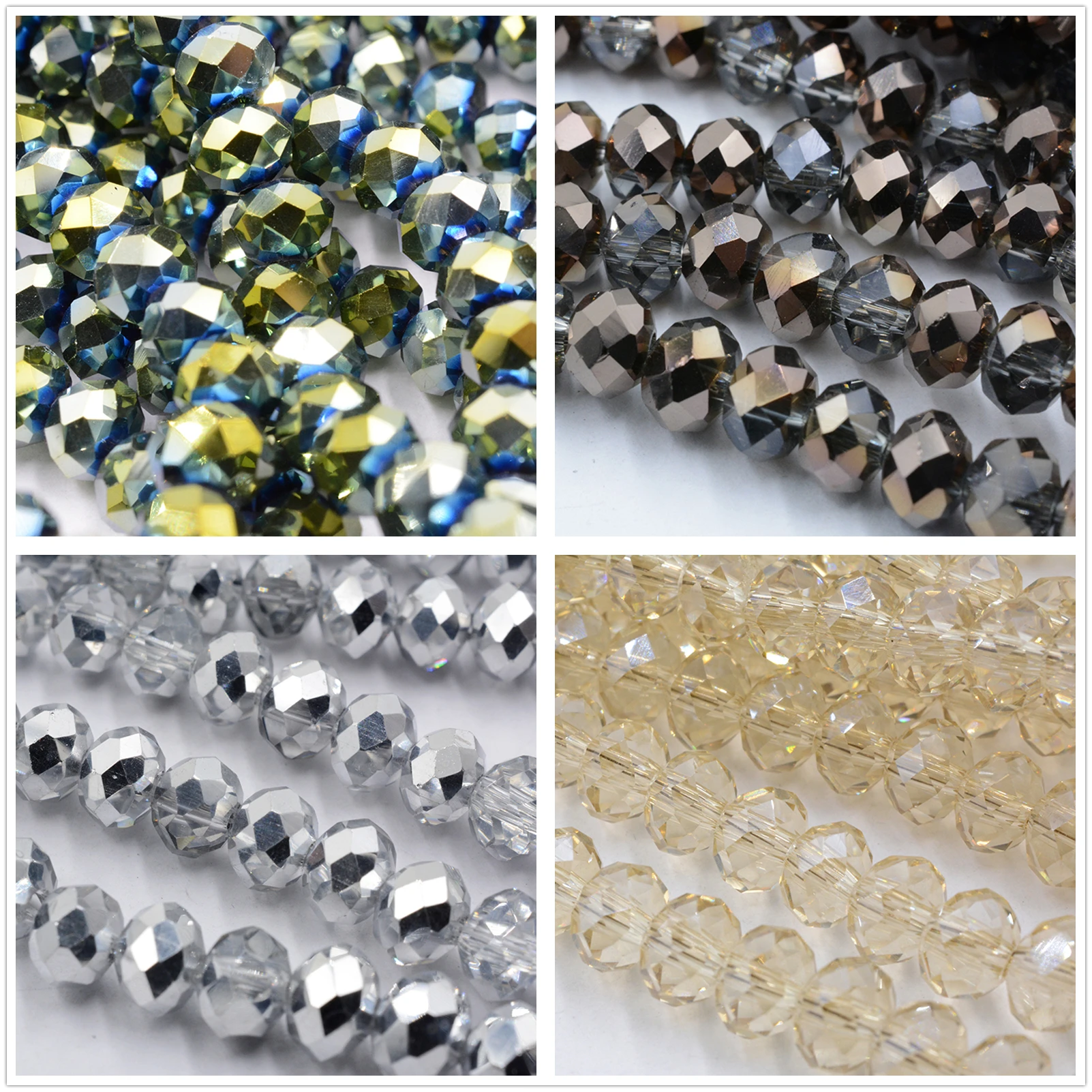 2019 Clear Blue-light 4mm 6mm 8mm Austria Crystal Beads Rondelle Beads Loose Spacer Bead for DIY Jewelry Making U Pick Colors