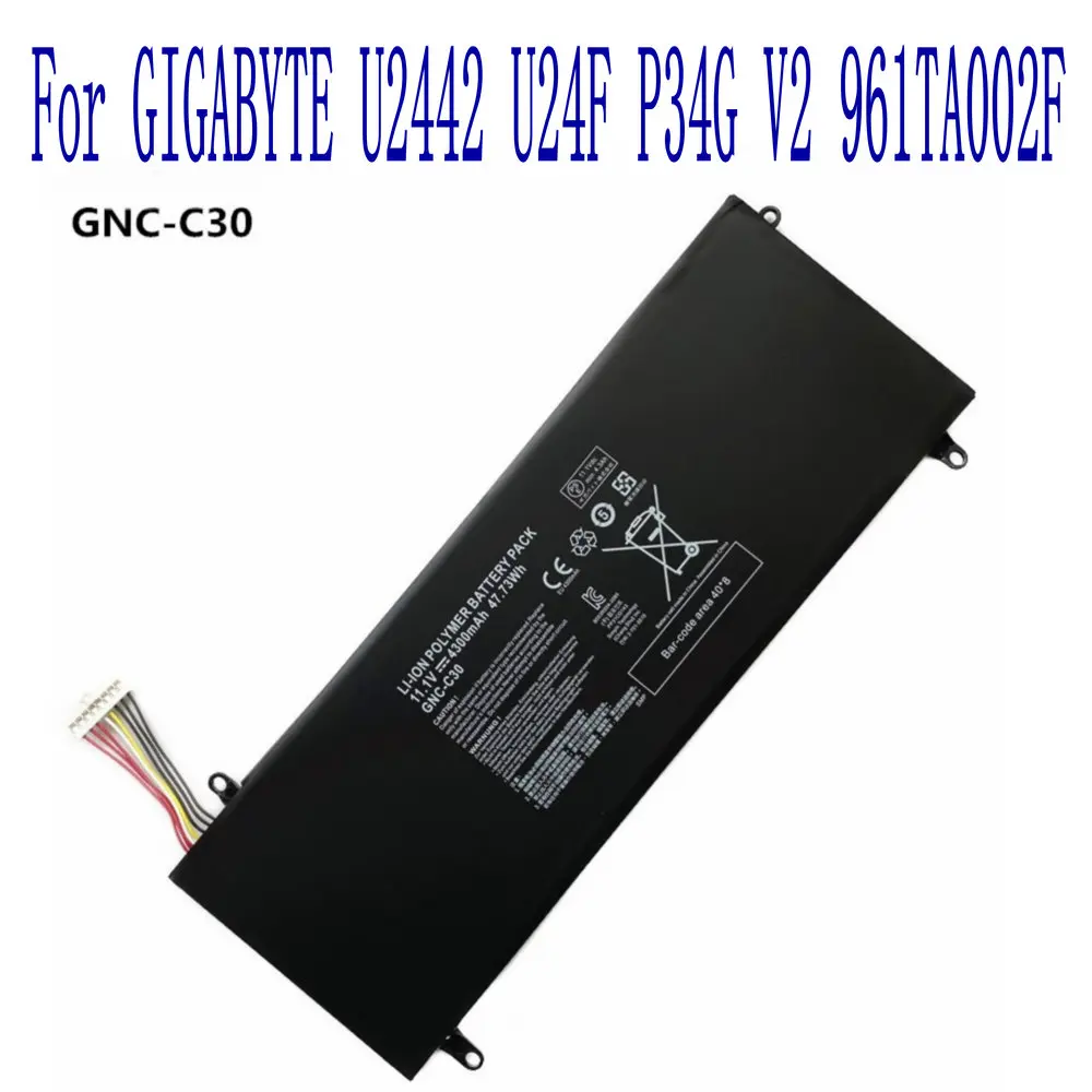 

100% Brand new high quality 4300mAh/47.73WH GNC-C30 Battery For GIGABYTE U2442 U24F P34G V2 961TA002F Laptop