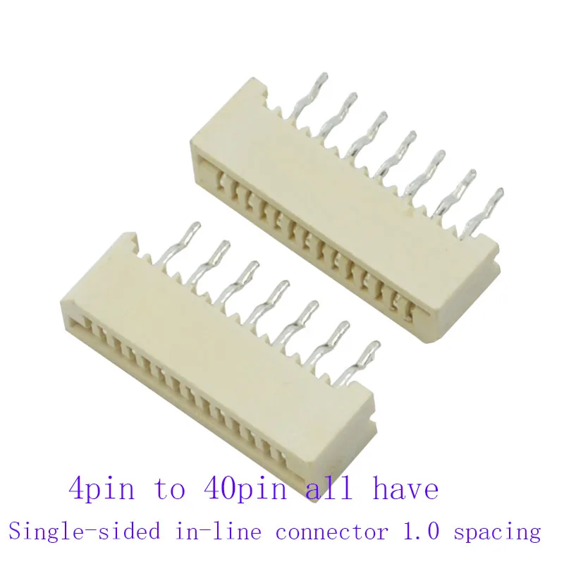 50 Uds conector FFC/FPC 1mm 1,0mm 4mm p 5, p 6p 7p 8p 9p 10p 11p 12p 13p 14p 15p 16p 17p 18p 20p 21p 22p 31 32p 33p 39p 40p en línea