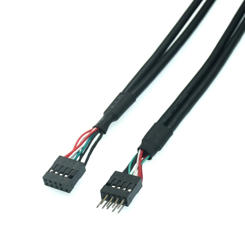 Płyta główna płyta główna 9Pin DuPont 2.54mm USB 2.0 rozszerzenie męskie i żeńskie Dupont kabel danych przewód linii 30cm dla PC DIY 0.3m