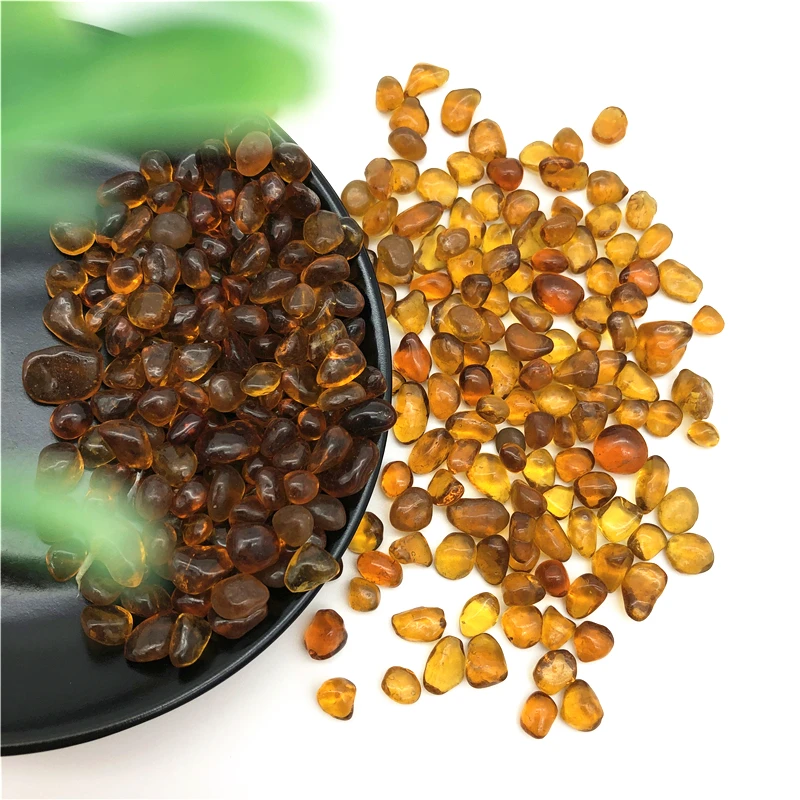 Drop shipping 50g 7-10mm Orange Gravel Coloured Glaze Crystal Buddha Aquarium Stones Decor Stones and crystals