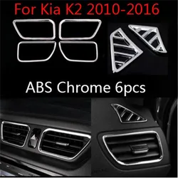 ABS chrome air vent conditioning trim cover special interior conversion sticker For Kia RIO K2 2010-2016 car styling