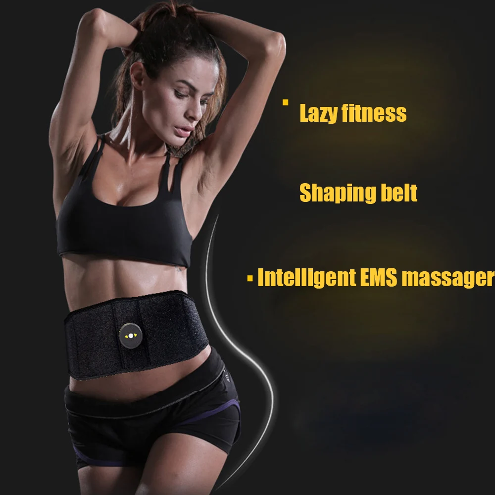 EMS Wireless Muscle Stimulator Trainer Smart Fitness Abdominal Training Electric Weight Loss belt Body Slimming Belt Unisex