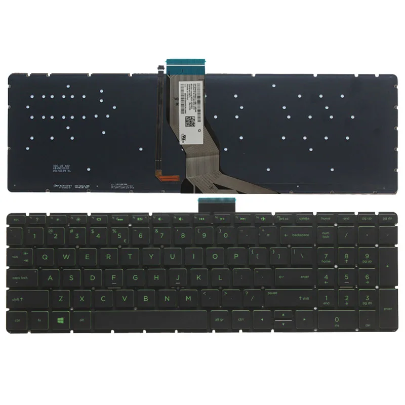 

US Backlit laptop keyboard for HP 15-bs048cl 15-bs061st 15-bs062st 15-bs067cl Black/Fuchsia/Green