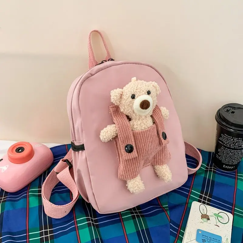 Personalized Toddler Backpack Plush Bear Preschool Bag Kids Custom Name Backpack for Boys Girls Cute Mini Child’s Bag Backpacks