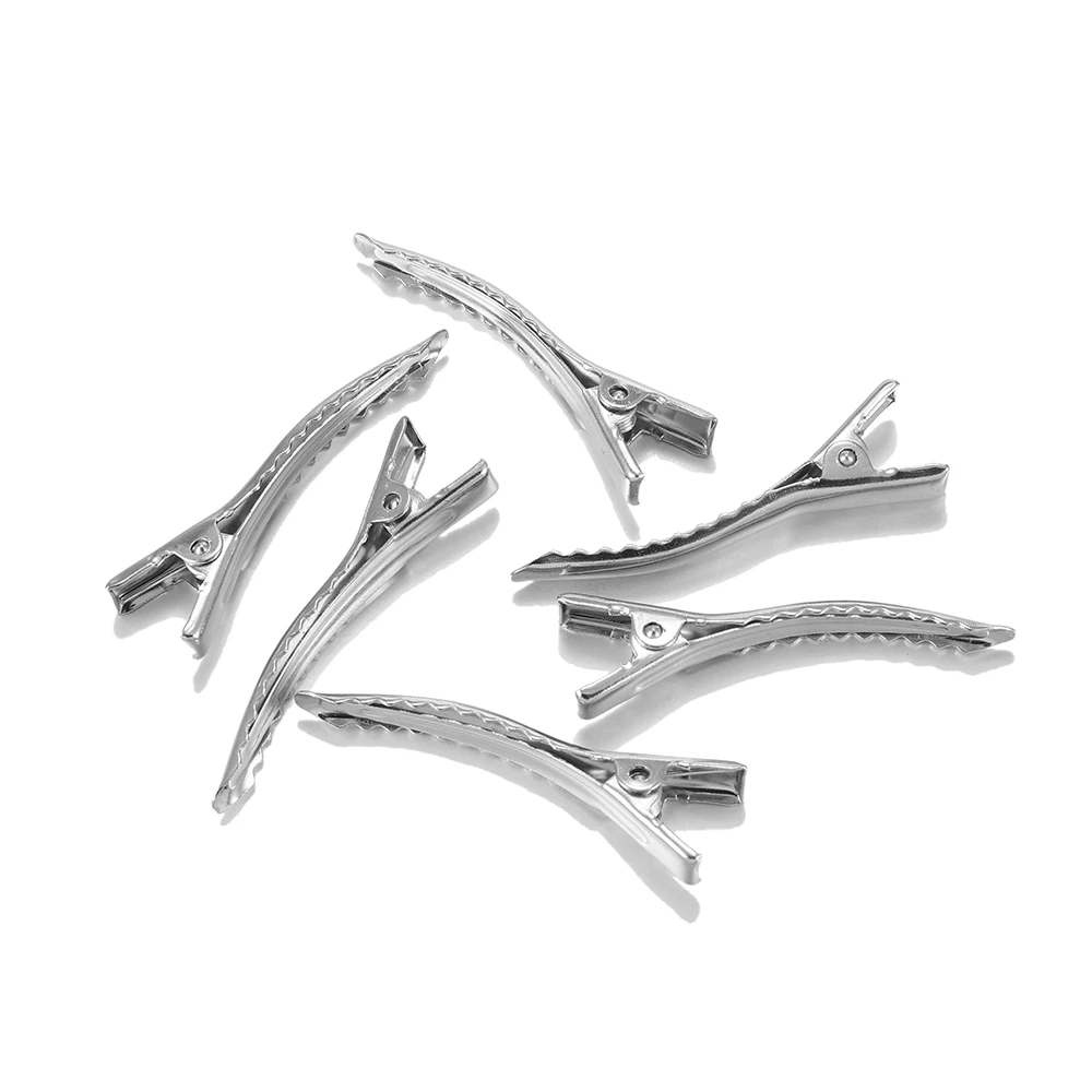 20 teile/los Clips Einzelne Zinke Alligator Haarnadel 44mm Mit Zähne Blank Einstellung Für DIY Haar Clips Basen Schmuck Machen zubehör