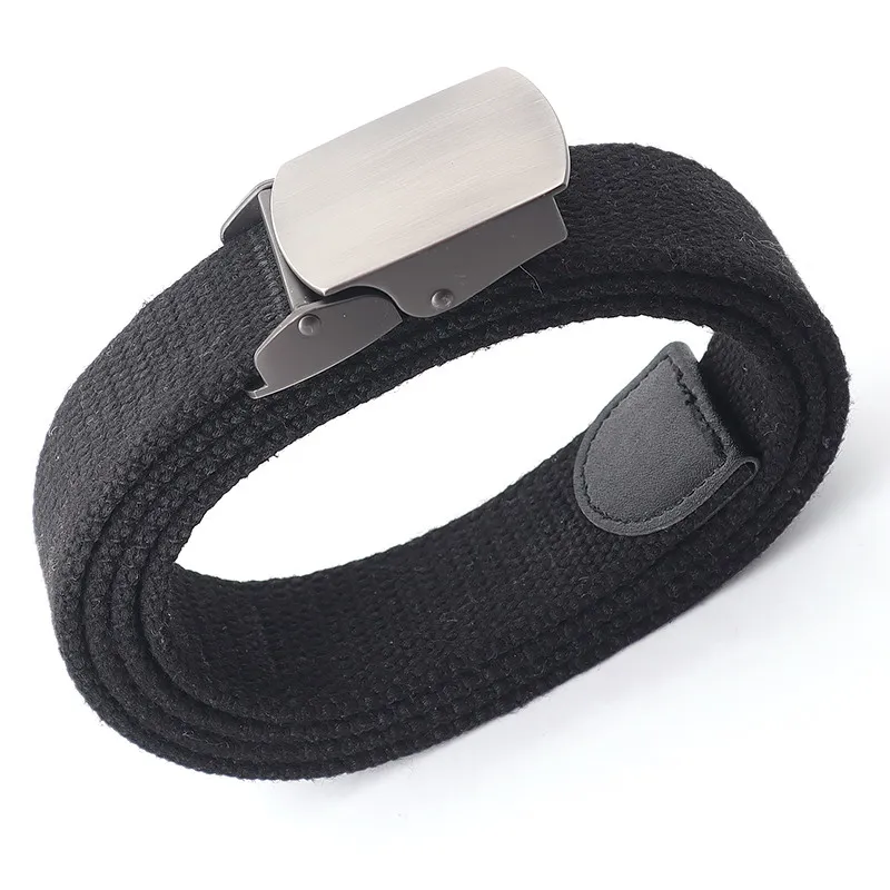 British Mens Metel Slide Buckle Waist Belts Alloy Breathable Canvas Army Military Outdoor Fashion Unisex Jeans Accessories Cinto