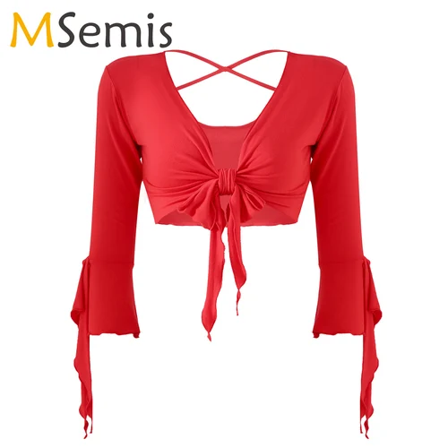Top corto de danza del vientre Sexy, blusa con cordones, Top Choli, sujetador, trajes de baile