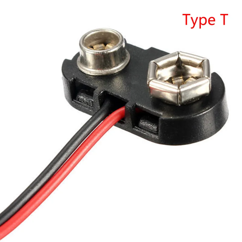 

5 Pcs/lot T type I type 9V Battery Snap Connector clip Lead Wires holder Line length 15CM