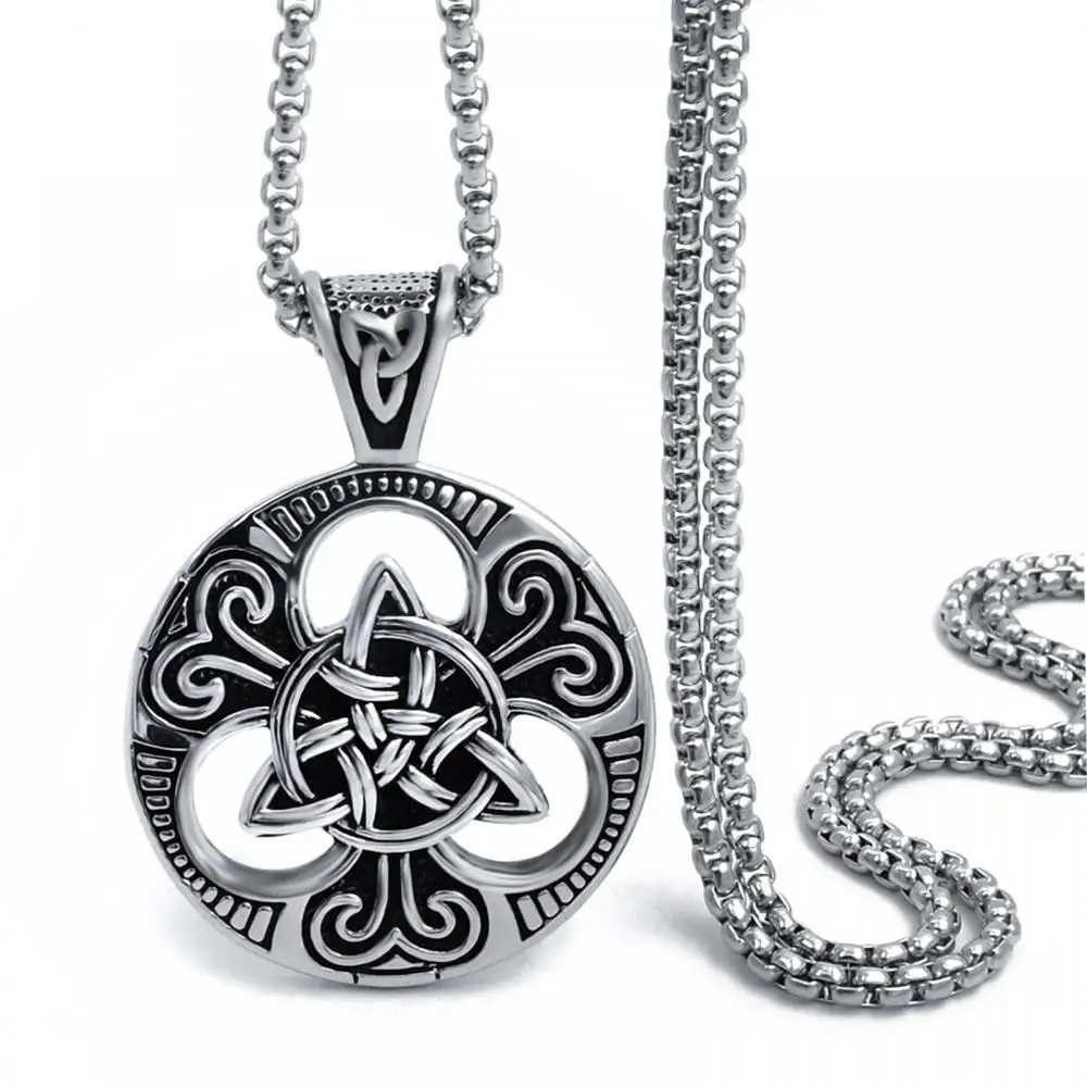 New Retro Nordic Celtic Knot Symbol Pendant Men\\\\\'s Necklace Amulet Jewelry Gift