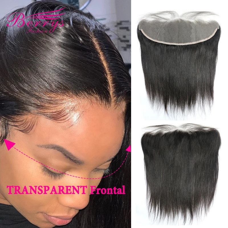 

HD Transparent Lace Frontal 13x4 Lace Frontal Brazilian Straight Virgin Hair Extensions with Baby Hair Bleached Knots 10-20 inch