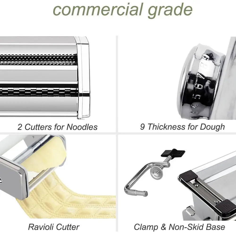 Imagem -05 - Fabricante de Macarrão em Máquina para Massa Corte de Espaguete Ravioli Massa com Dois Cortadores Aço Inoxidável