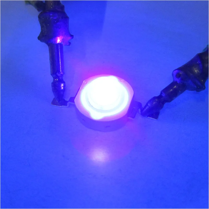 100PCS high quality high power 365nm ultraviolet led lamp beads UV Chips light banknote inspection photocatalyst led 3W purple