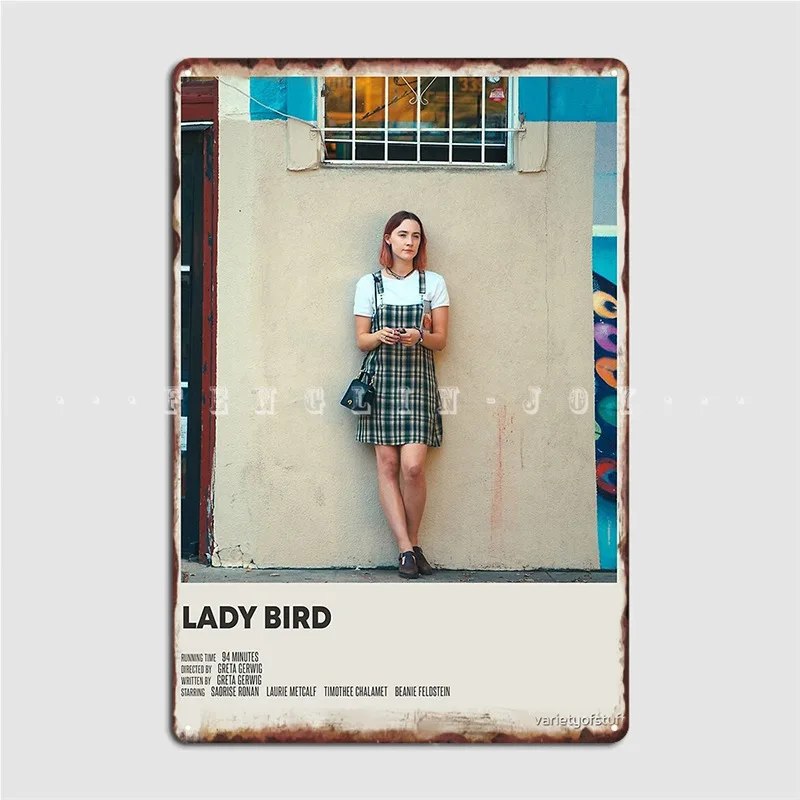 Lady Bird Movie Poster Metal Plaque Wall Mural Wall Retro Plaques Tin Sign Poster