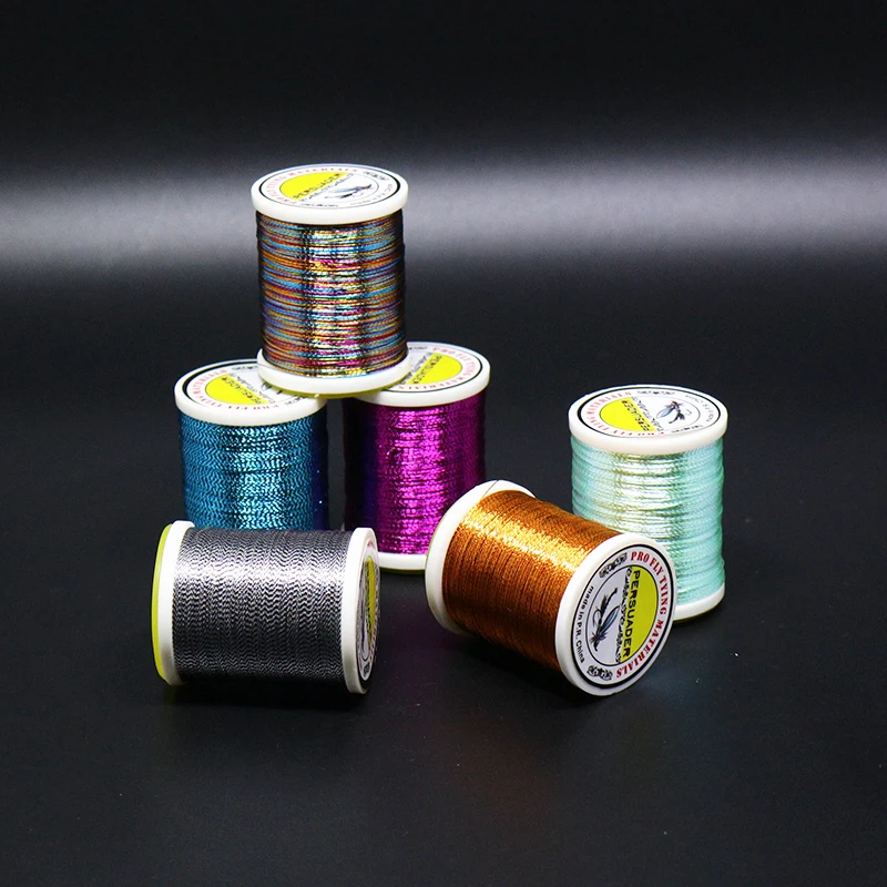 140yards spooled glitter fly thread metallic tinsel tying thread super slim rod wrapping decorate line slow jig hook binding