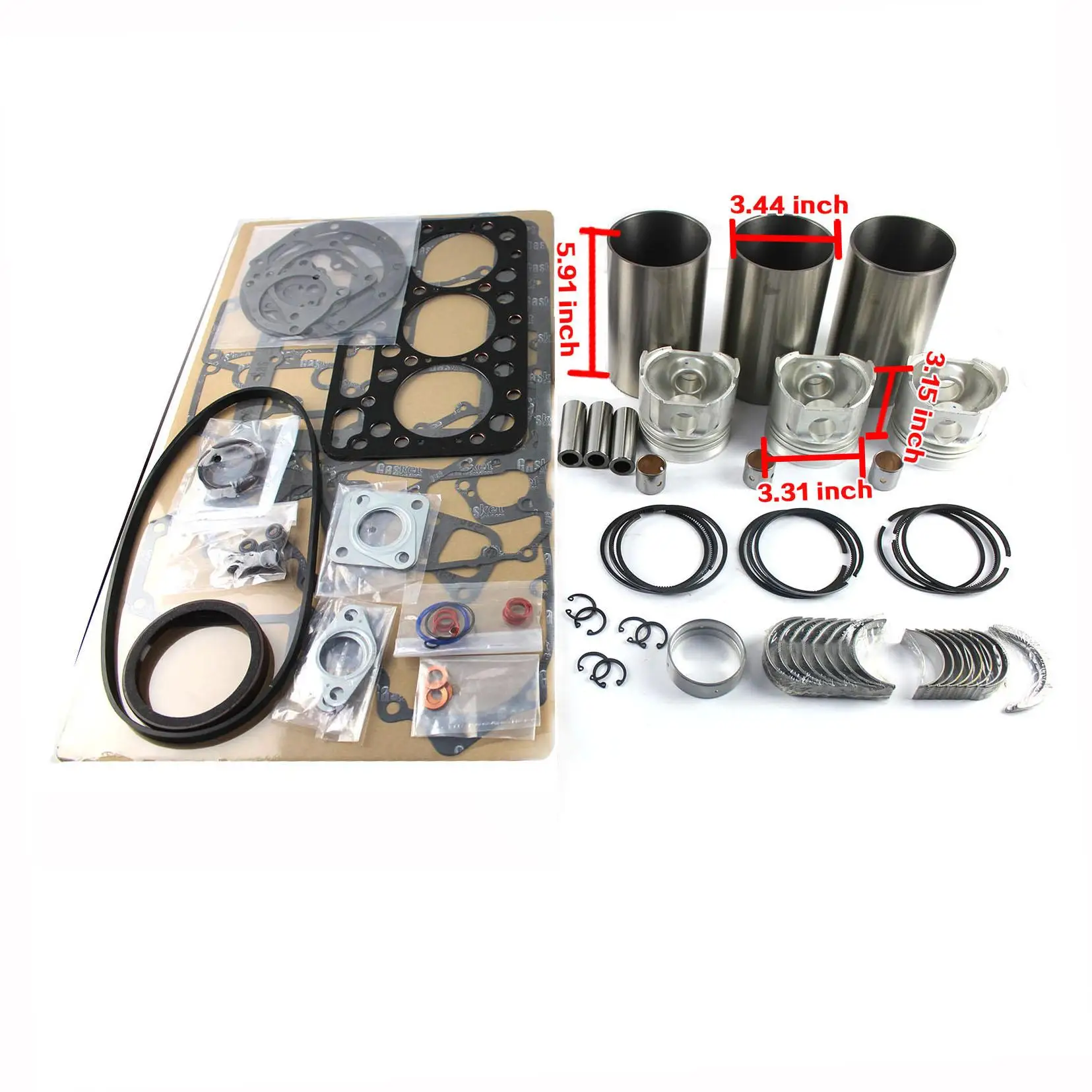 D1402 D1402-IDI Engine Overhaul Rebuild Kit for Kubota L2550DT L2550 L2650F L2550DTGST L2650DTW