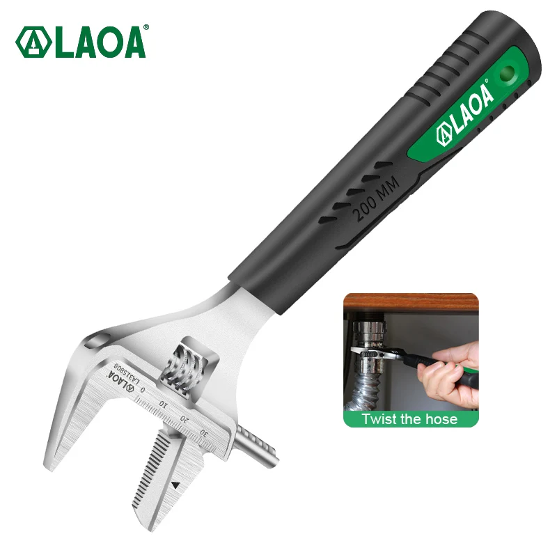 LAOA Monkey Wrench Multifunctional Large Opening Dual-Use Twist Screws Small Mini Adjustable Pipe Spanner Hand Tools