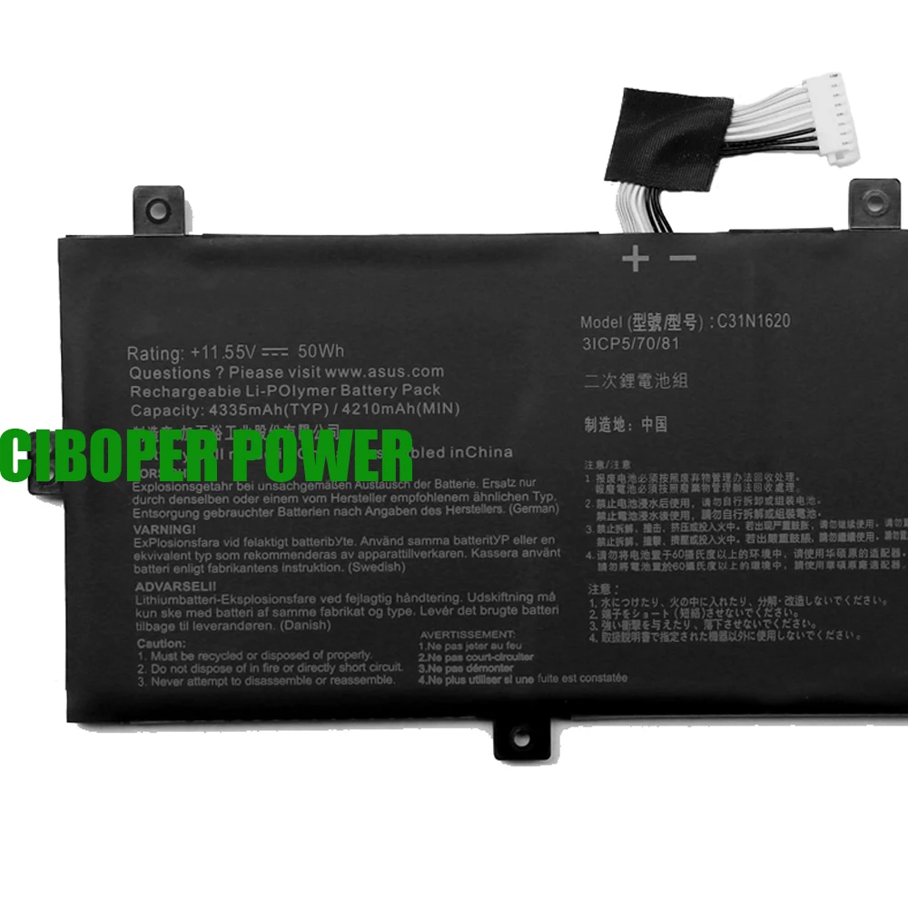 CP Laptop Battery C31N1620 50WH/4335mAh For ZenBook UX430 UX430UA UX430UN UX430UQ UX430UQ-GV015T PRO PU404 PU404UF Notebook