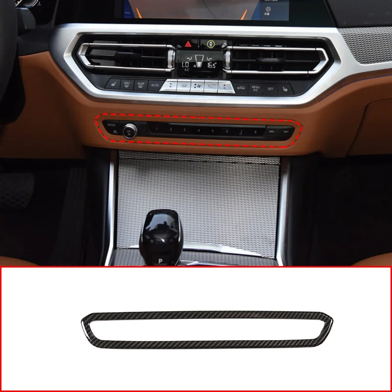 1 Pcs ABS Carbon Fiber Central Control Volume Frame Trim For BMW 3 Series G20 2020 Car Accessories