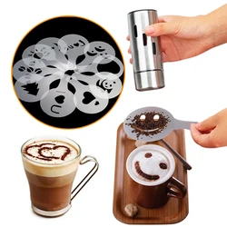 16pcs Plastic Fancy Coffee Printing Model Cafe Foam Spray Template Barista Stencils Decoration Tool