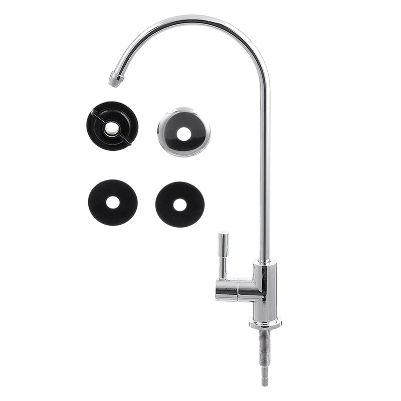 ABSF 1/4 Inch Chrome Drinking Water Filter Faucet Reverse Osmosis Sink Kitchen Tap
