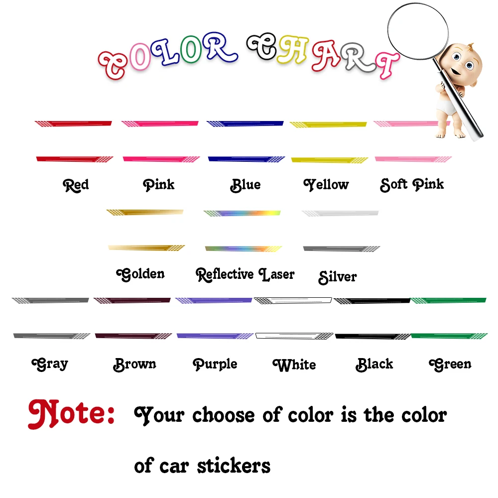 2pcs Cover Vinyl Sticker For Car Assessoires Decor Decal Car Door Long Stripe Stickers For Trucks Body Side Decor Die Cut