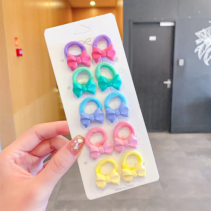 New Children\'s Cute Cartoon Hair Rope Set Small Thumb Hair Tie Girl Baby Cute Animal Head Rope Rubber Band Accessories Headwear