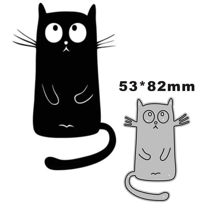 2021 New Long-Tailed Animals Cat Xmas Metal Cutting Dies for Scrapbooking Paper Craft and Card Making Embossing Decor No Stamps