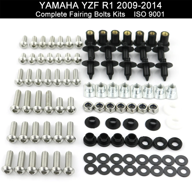 Fit For Yamaha YZF R1 YZF-R1 2009 2010 2011 2012 2013 2014 Complete Full Fairing Kit Bolt Nuts Bodywork Screws Fairing Bolts Kit