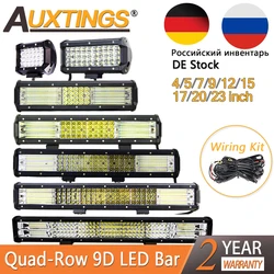 Auxtings 4/5/7/9/12/15/17/20/23 ''inch 12V 24V Led light bar Offroad Led Bar 9D Quad wiersze Led work light 4x4 car light 60W ~ 570w