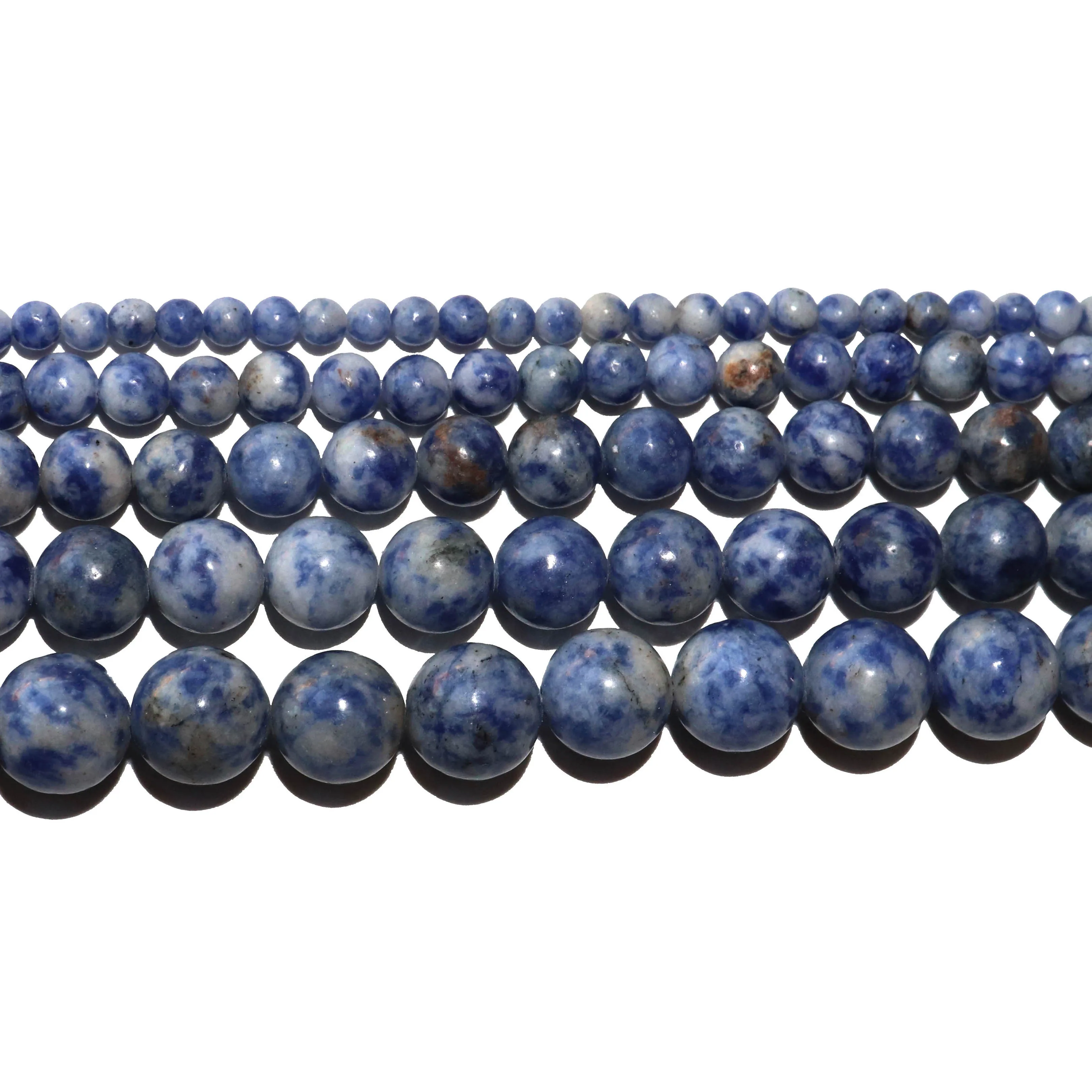 Natural BIue Sodalite Stone Round Spacer Beads For Jewelry Making Charm DIY Bracelets Necklace Accessories 2 3 4 6 8 10 12mm