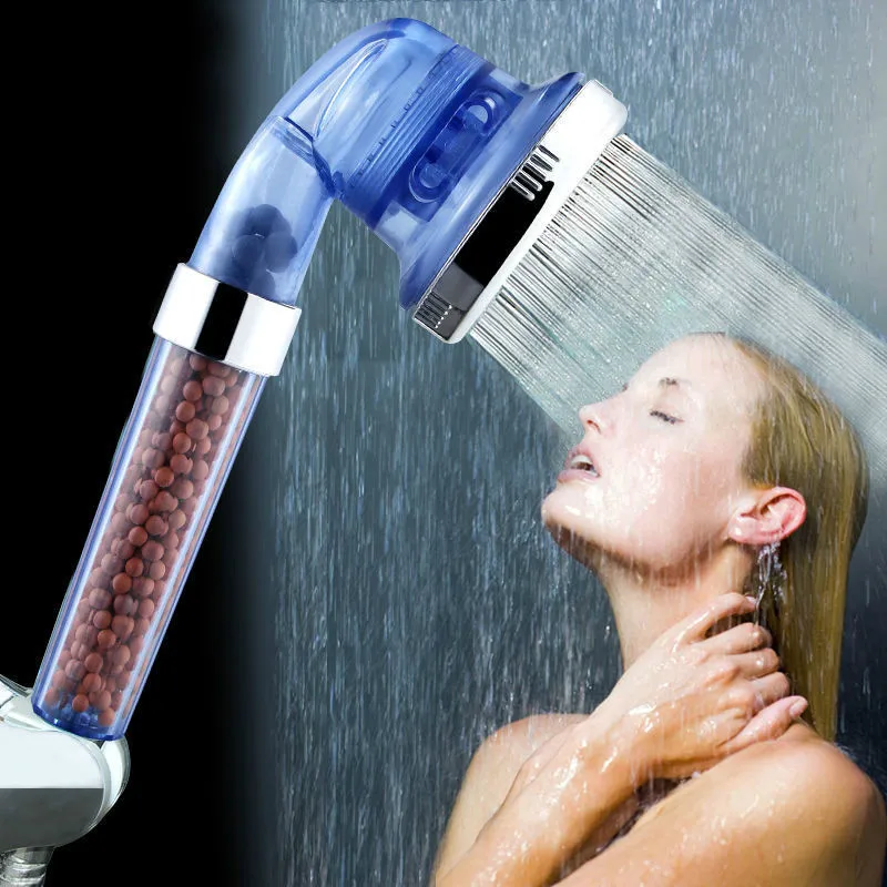 

Bathroom 3-Function SPA Shower Head Button High Pressure Filter Bath Head Water Saving Shower Removable Cleaning Pipe E11730