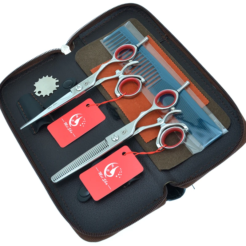 

High Grade 5.5" 6.0" Meisha 360 Degree Rotation Hairdressing Styling Shears Barber Cutting Scissors Thinning Scissors Kit A0118A