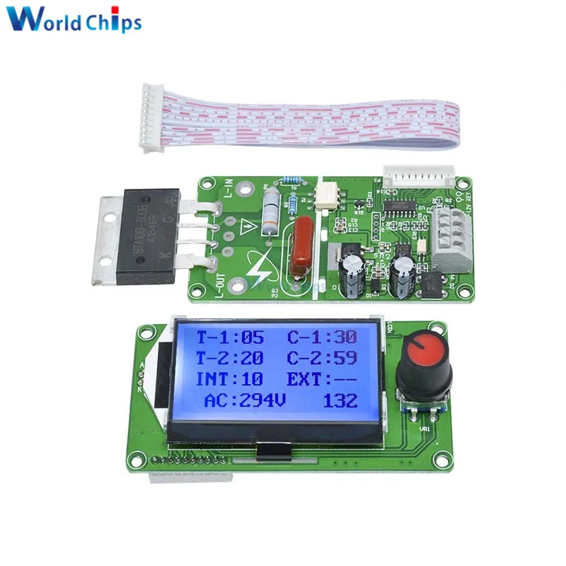 40A 100A Spot Welder Controller Board Dual Pulse LCD Digital Display Spot Welding Machine Control for 18650 Spot Weld