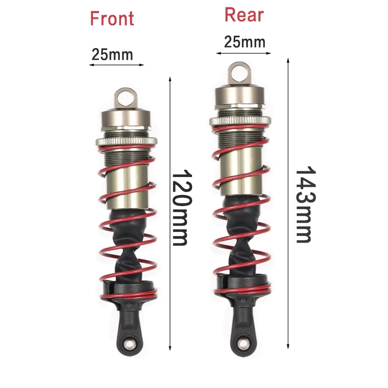 ZD Racing 120mm Front&143mm Rear Shock Absorber Damper Suspension for 1/8 JLB HSP EM Racing DHK HPI Redcat LRP ZD Racing Hongnor