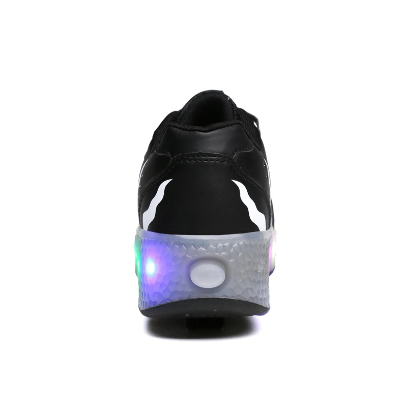 JawayKids Größe 27-43 Räder Schuhe für Kind und Erwachsenen Leucht Rollschuhe mit Doppel Räder LED Schuhe für jungen und Mädchen