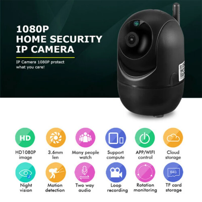 

1080P Surveillance Camera 360 Degree Automatic Rotation Tracking infrared Surveillance Camera Home Cruise HD Smart Wireless WiFi