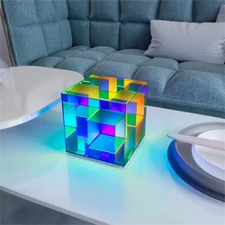 Ace-littles transporte da gota musūcube led luz por atacado acrílico cor lâmpada de mesa