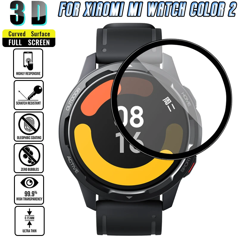3D Curved Film For Xiaomi Mi Watch Color 2 Smartwatch HD Transparency Full Coverage Scratch Proof Screen Protector Accessories