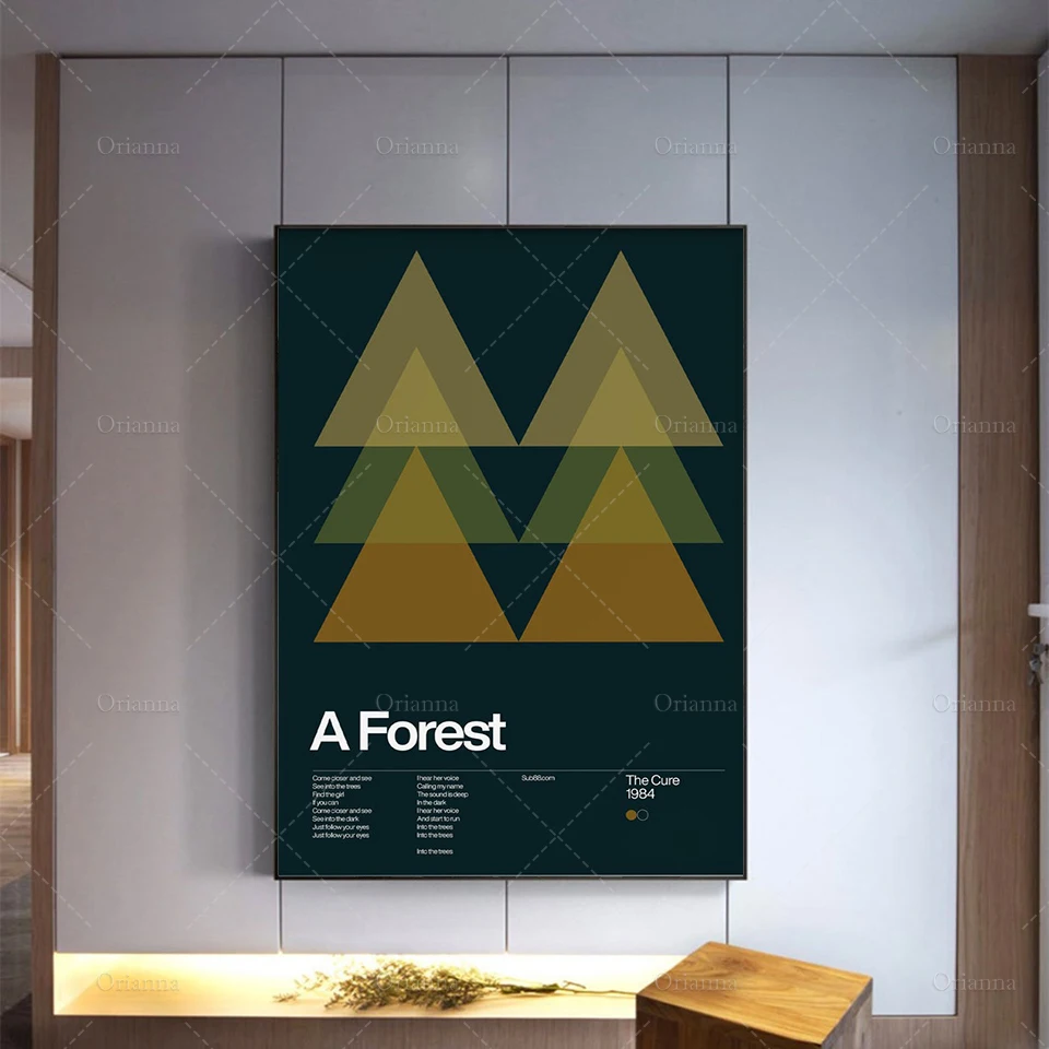 

The Cure - A Forest 1984 - New Wave song Poster Minimalistic Swiss Graphic Design Modern Home Decor Posters Wall Art Canvas