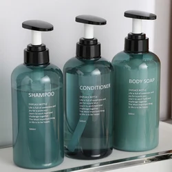 3pcs/set 500ml Soap Dispenser Bottle Set Bathroom Shampoo Body Soap Bottle Large-capacity Lotion Press Empty Bottle